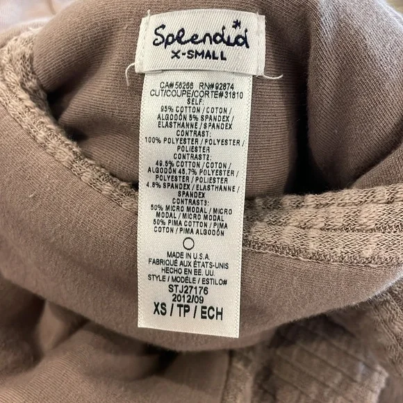 Splendid 95% cotton jacket withh faux Sherpa lining. So soft! Nice taupe. GUC! - Picture 10 of 10